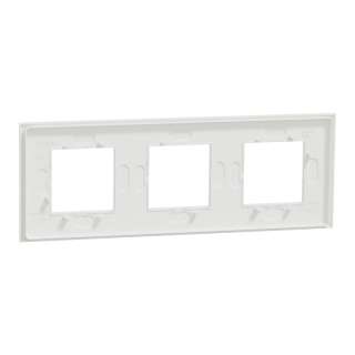 Dekorativni ram Unica Deco 3 elementa belo staklo 