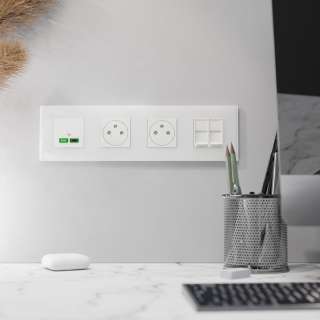 Dekorativni ram Unica Deco 4 elementa belo staklo 