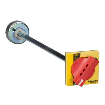 extended rotary handle for front control, Compact INS/INV 250, IP40, IK07, red handle on yellow front 