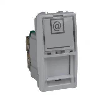 Unica - 1 RJ45 utičnica (S-One) - 1 m - kat. 5e, S/FTP - bela 