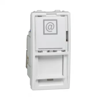 Unica - 1 RJ45 utičnica (S-One) - 1 m - kat. 6A, S/FTP - bela 