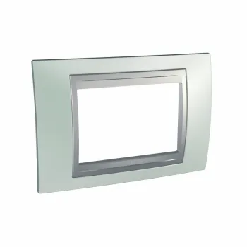 Unica Top - dekorativni ram - 3 modula - fluor zelena/aluminijum 
