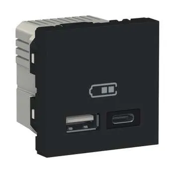 USB punjač tip A+C 12W 2M antracit 