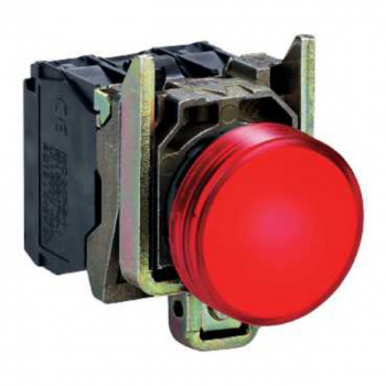 crvena kompletna signalna lampica Ø22 ravna sočiva sa integrisanim LED 24V
