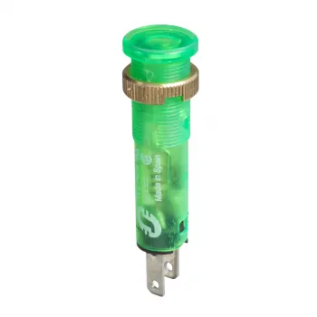 signalna lampica Ø8 - IP40/IP65 - zelena - LED sa poklopcem - 5V - Faston 