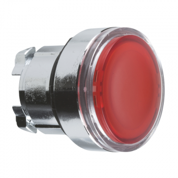 crvena udubljena glava svetlećeg tastera Ø22 sa povratkom za integrisan LED