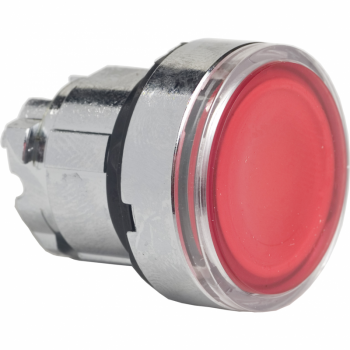 crvena udubljena glava svetlećeg tastera Ø22 bez povratka za integrisan LED