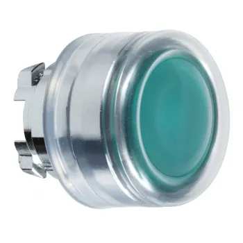 zelena udubljena glava svetlećeg tastera Ø22 sa povratkom za integrisan LED 