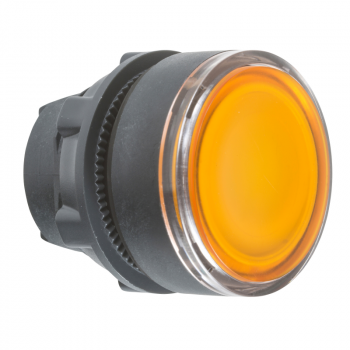 narandžasta udubljena glava svetlećeg tastera Ø22 sa povratkom za integrisan LED