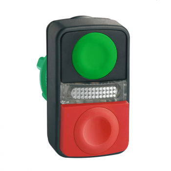 zeleni udubljeni/crveni izbočeni svetleći dvostruki taster Ø22 neobeleženo