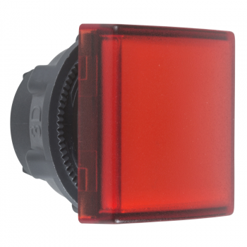 kvadratna crvena glava signalne lampice Ø22 ravna sočiva za integrisan LED
