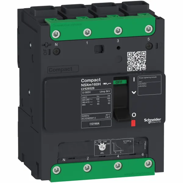prekidač Compact NSXm 80A 4P 25kA na 380/415V(IEC), EverLink stopica 