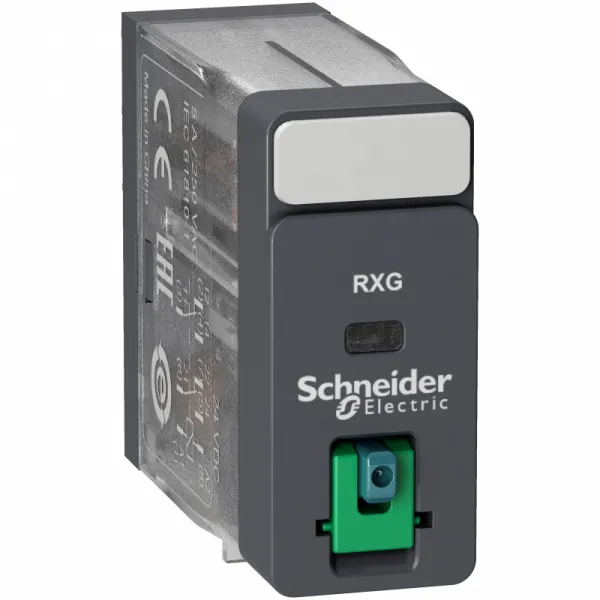 utični interfejs relej - Zelio RXG - 2 C/O standardni - 12V DC - 5A - sa LTB 