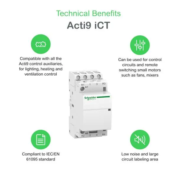 Kontaktor modularni iCT40A 4NO 220/240VAC 