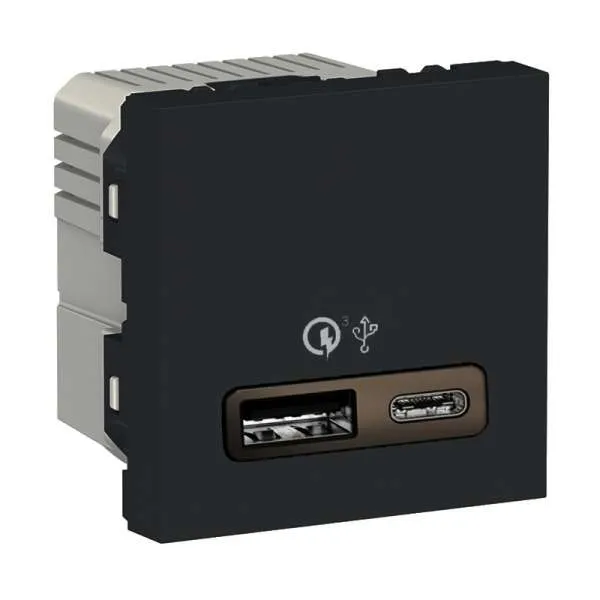 USB punjač tip A+C 18W 2M antracit 