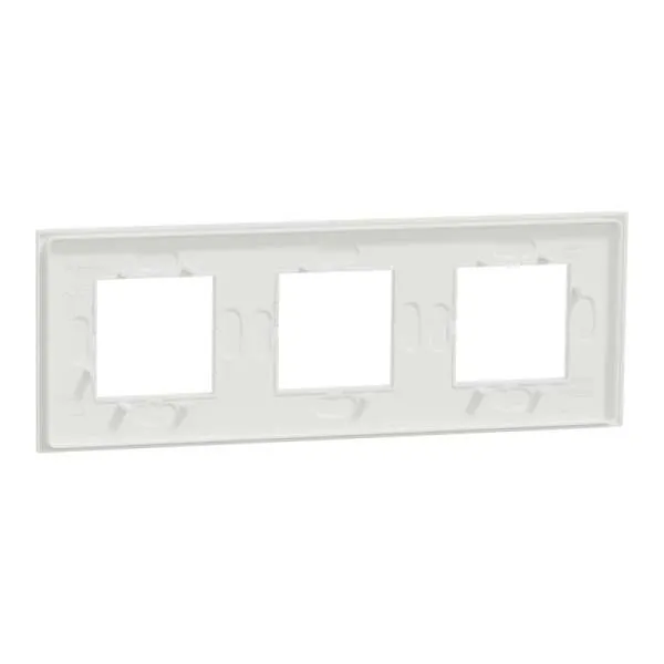 Dekorativni ram Unica Deco 3 elementa belo staklo 