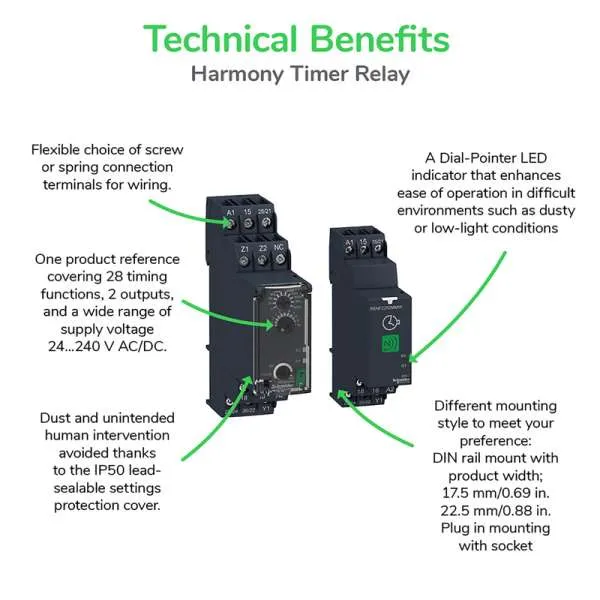 RE10RQM7N Rele zvezda-trougao 220...240VAC 1NO+1NC 