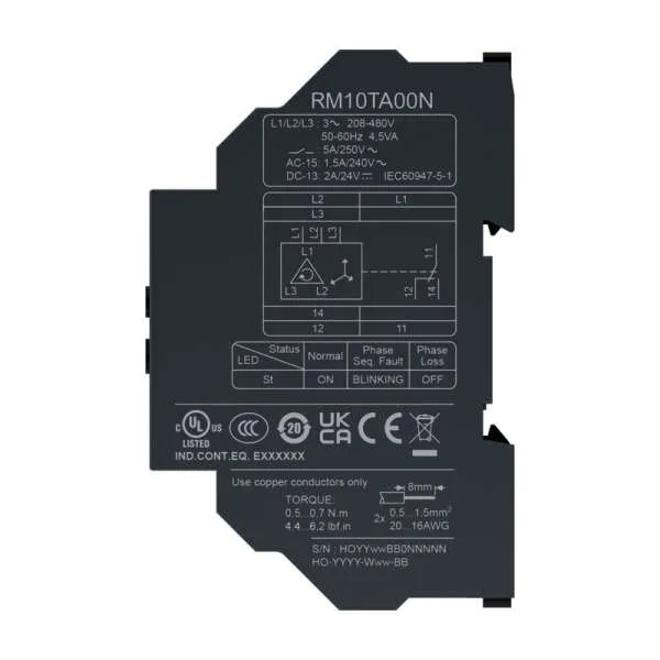 RM10TA00N Rele asimetrije,redosled i prekid faze 1CO 