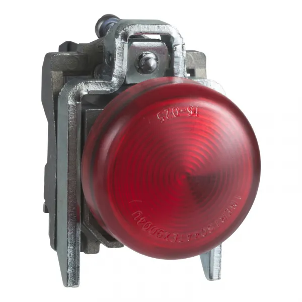 crvena kompletna signalna lampica Ø22 ravna sočiva sa BA9s sijalicom 250V 