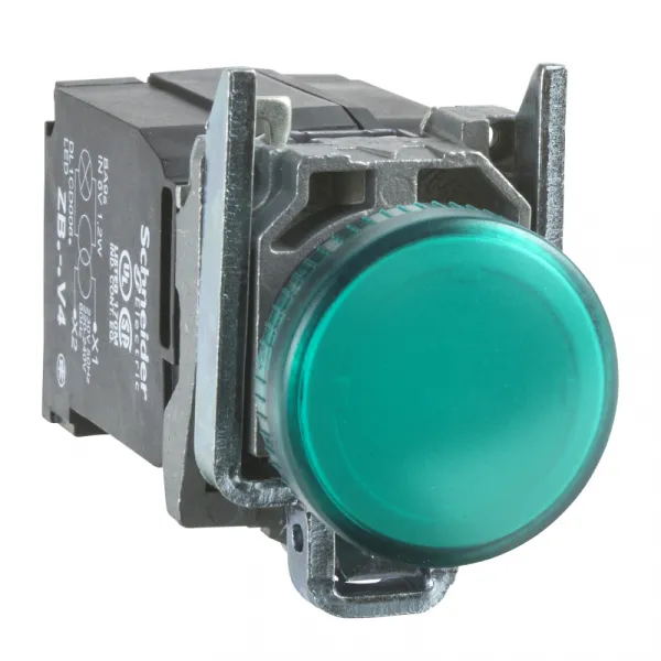 zelena kompletna signalna lampica Ø22 ravna sočiva sa integrisanim LED 230..240V 