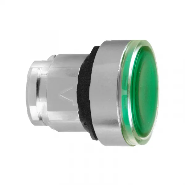 zelena udubljena glava svetlećeg tastera Ø22 bez povratka za integrisan LED 