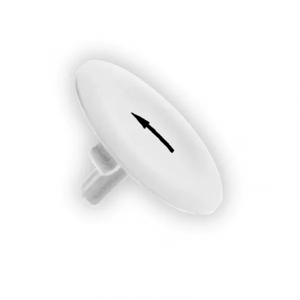 beli poklopac sa oznakom strelice za okrugli taster Ø22 
