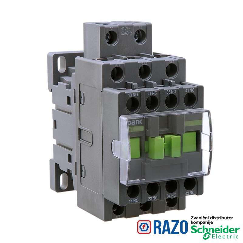 Kontaktor 32A 3P AC-3 230VAC ugrađeni 1NC+1NO 