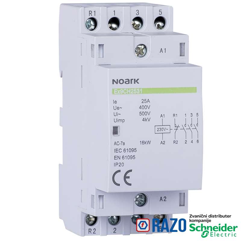 Instalacioni kontaktor 25A 230V 4NO 