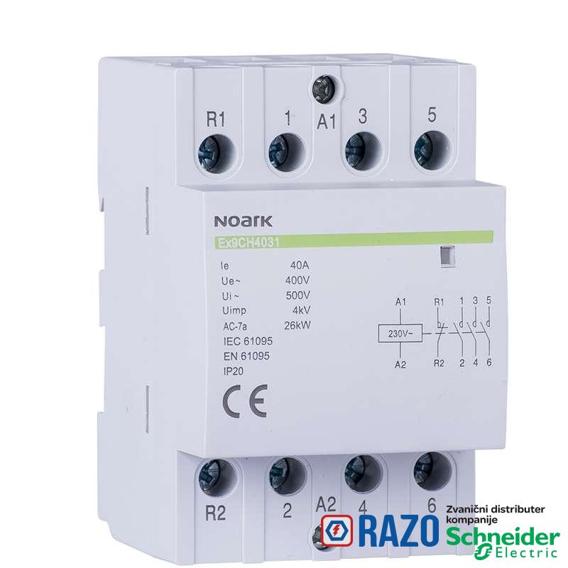 Instalacioni kontaktor 40A 230V 4NO 