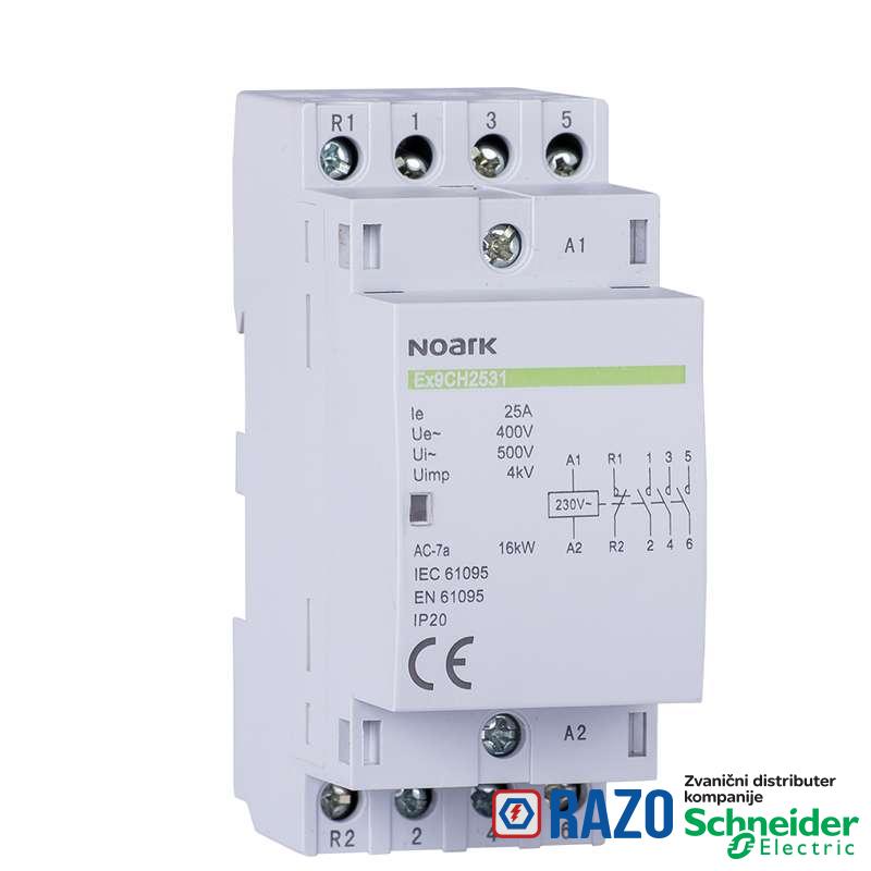 Instalacioni kontaktor 25A 230V 3NO+1NC 