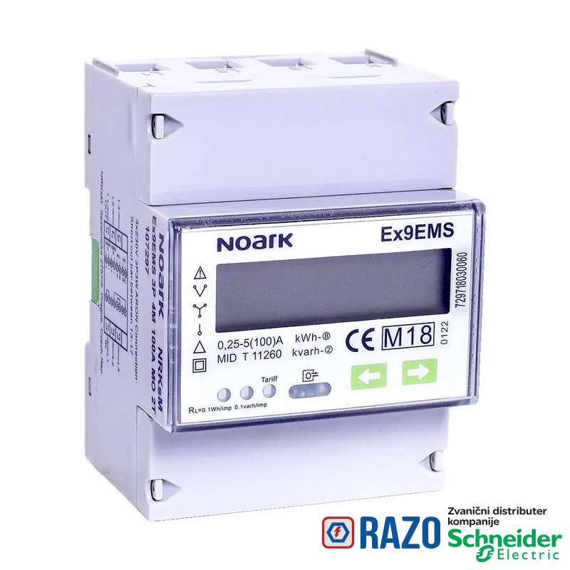 Pametno energetsko brojilo 3P 4M 100A 2-tarifno LCD 