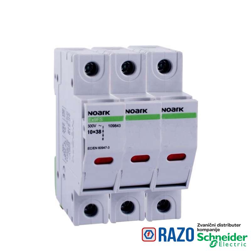 Ex9FS kućište rastavljača za cilindrične osigurače 10x38mm 3P 32A 