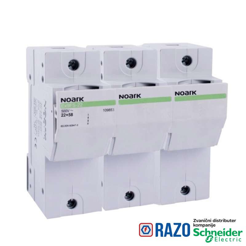 Ex9FS-22 kućište rastavljača za cilindrične osigurače 22x58mm 3P 100A 