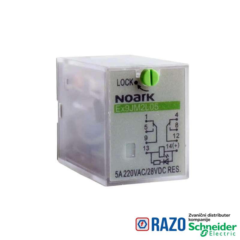 Ubodni relej 5A 24V DC 2 kontakta 