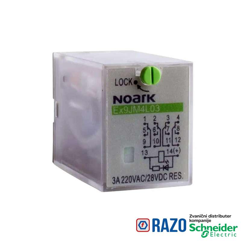 Ubodni relej 3A 24V DC, 4 kontakta 
