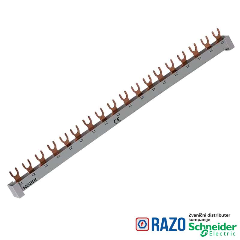Sabirnica 3L 10mm2 63A 18 modula sa završnom kapom 