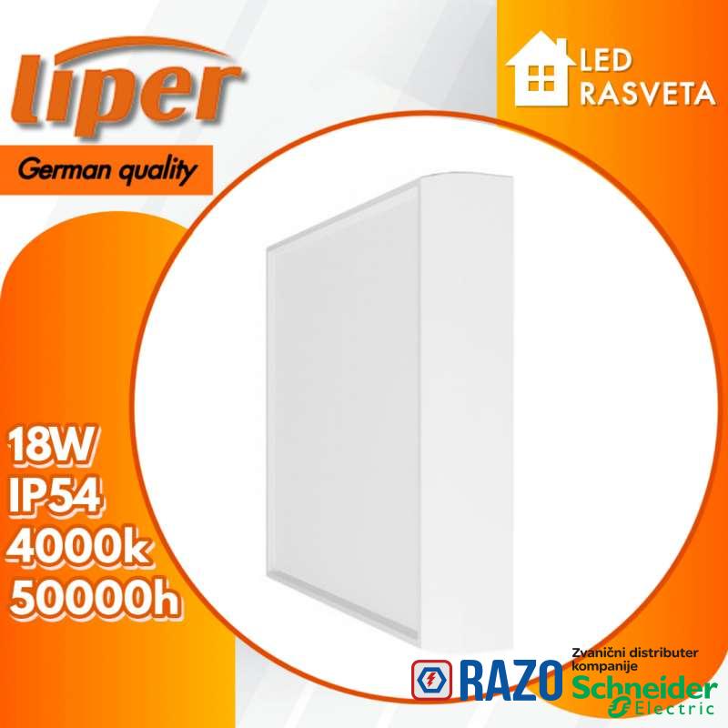 Led panel kvadratni n/z 18W 4000K IP44 LPDL-18EMS01-F 