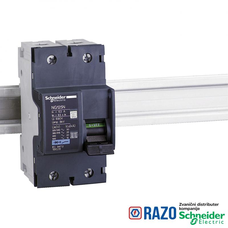 NG125 - prekidač - NG125N - 2P - 10A - C kriva 