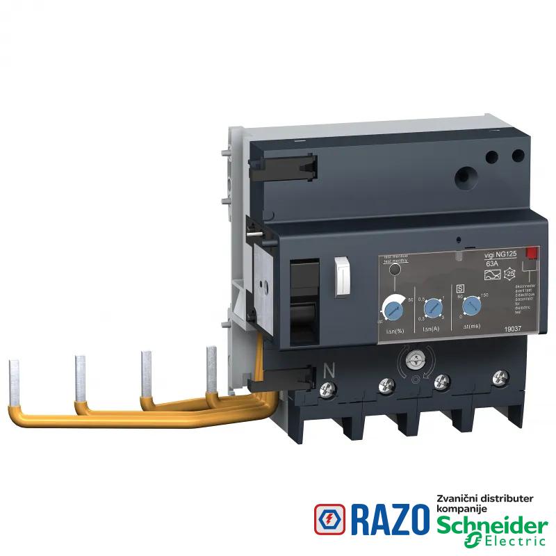 NG125 - dodatak diferencijalne zaštite - Vigi NG125 - 4P - 63A - 30mA 