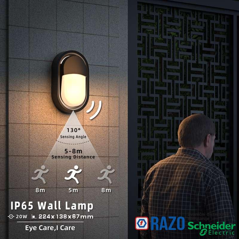 LED Svetiljka zidna sa senzorom 20W 4000K IP65 
