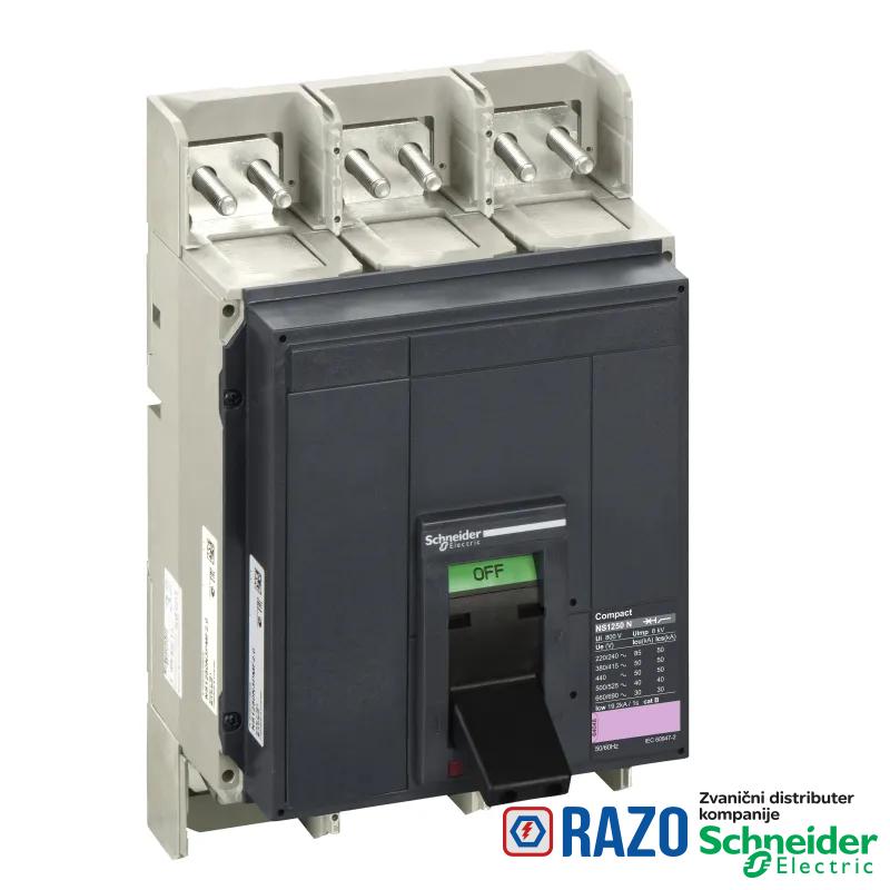 prekidač Compact NS1250N - 1250 A - 3P - izvlačivi - bez zaštitne jedinice 