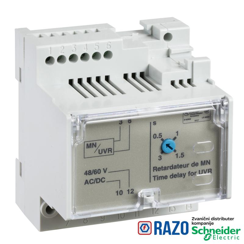 podesivi vremenski relej za naponski okidač MN - 200/250 V AC/DC 
