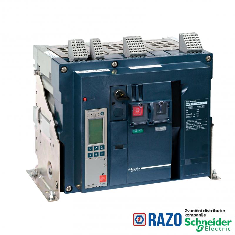 prekidač Masterpact NW08N1 800 A - 3P - fiksni - bez zaštitne jedinice 