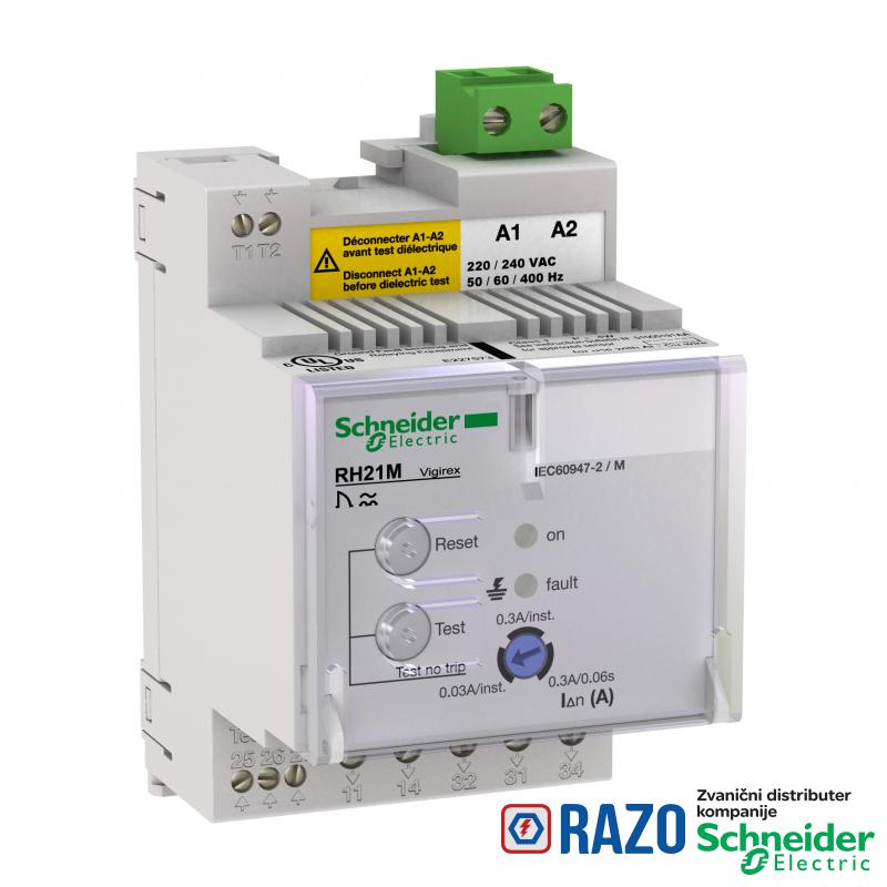 relej diferencijalne zaštite RH21M - 300 mA - 0.06 s - 415 V 