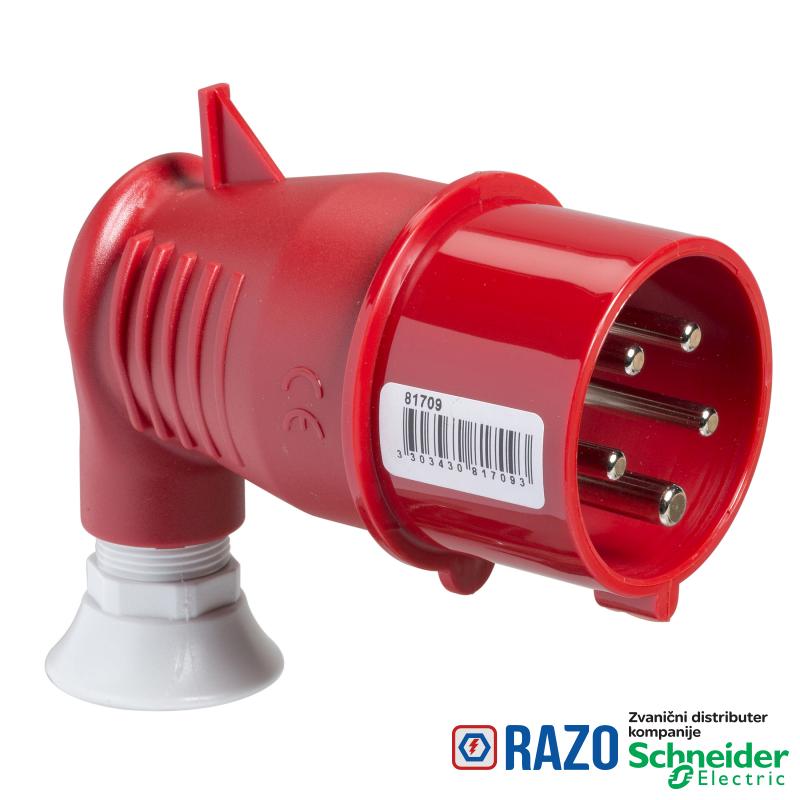 PratiKa Wander utikač - 90° pod uglom - 16 A - 3P + N + E - 380...415 V AC -IP44 