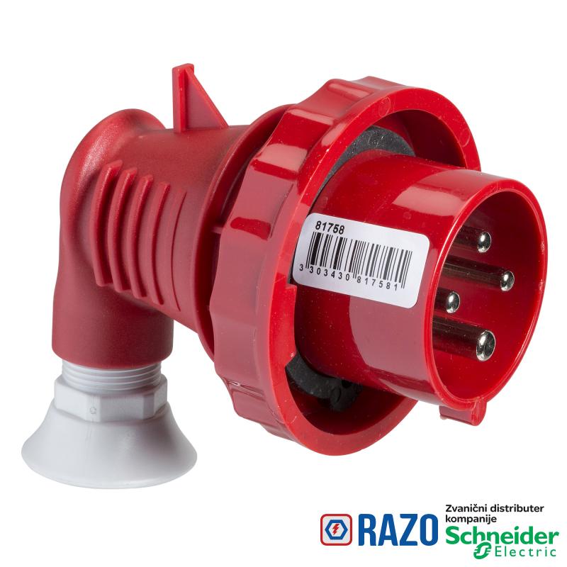 PratiKa Wander utikač - pod uglom - 16 A - 3P + N + E - 380...415 V AC - IP67 