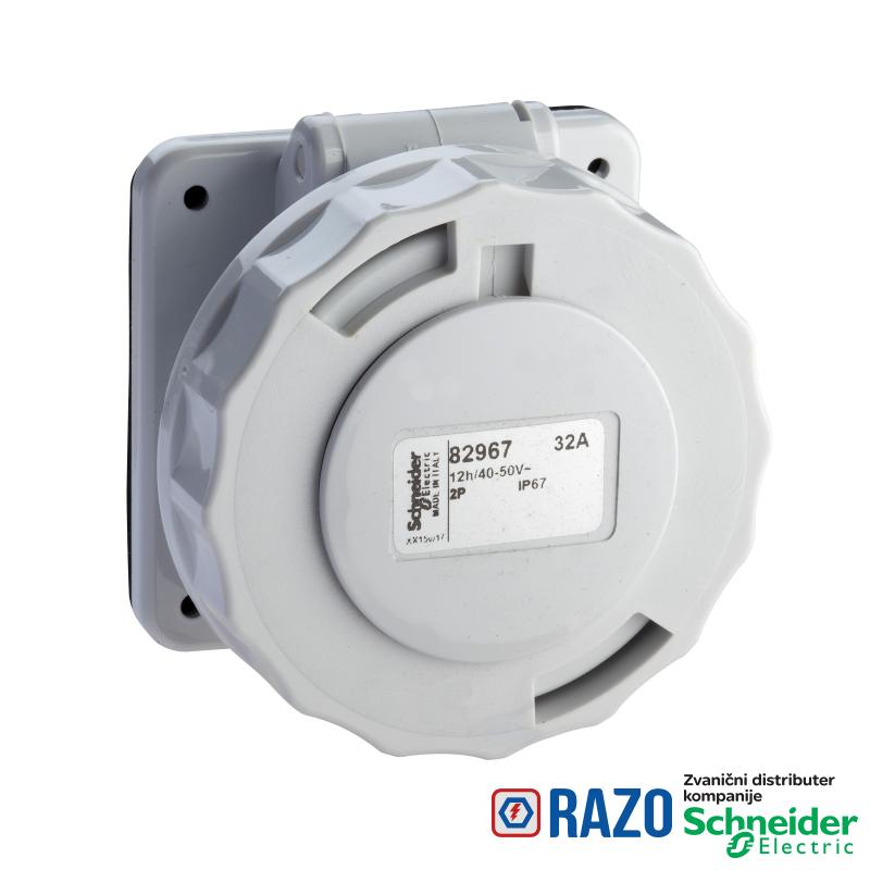PratiKa industrijska utičnica - 16 A - 2P - 40...50 V AC - IP67 