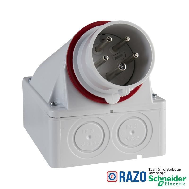 PratiKa industrijski utikač - 16 A - 3P + N + E - 380...415 V AC - IP44 