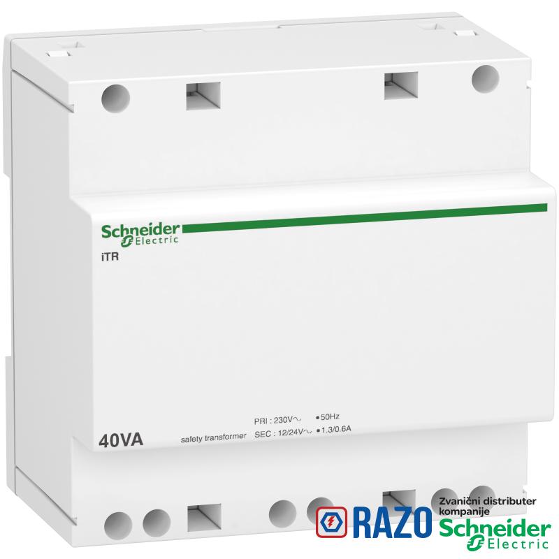 modularni sigurnosni transformator iTR - 230 V 50..60 Hz -izlaz 12..24 V - 40 VA 