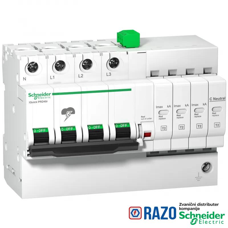 iQuick PRD20r modularni odvodnik prenapona-3P + N - 350V - sa daljinskom signal. 